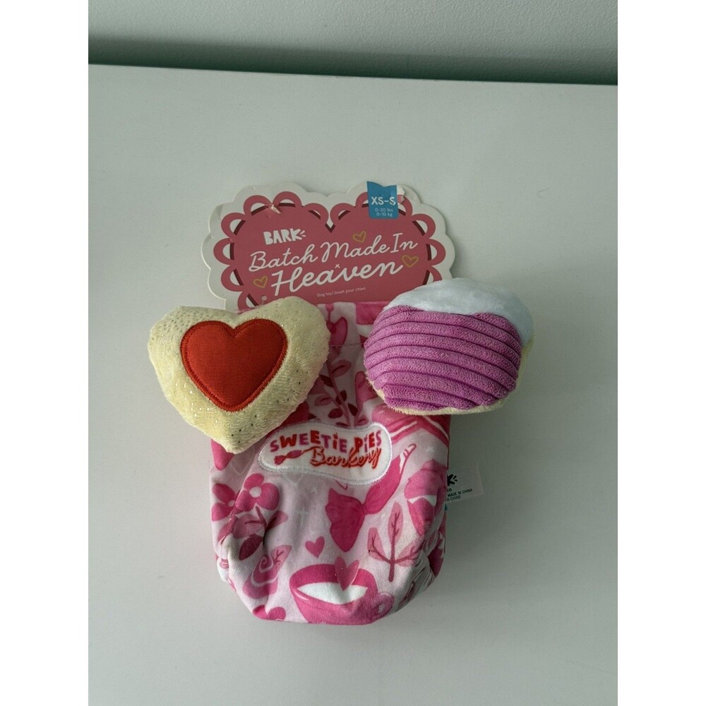 Bark Box Bark Batch Made in Heaven Mutli Part Plush Squeaky Dog Toy XS/S Unused